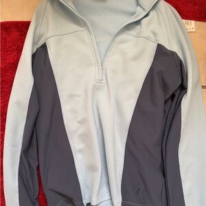 Nike Light Blue and Navy Half-Zip Hoodie Sweatshirt